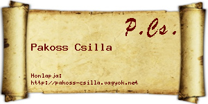 Pakoss Csilla névjegykártya